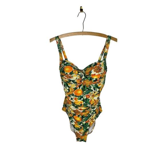NipTuck Orange Floral Citrus One-Piece Swimsuit Size 8 - Picture 4 of 10